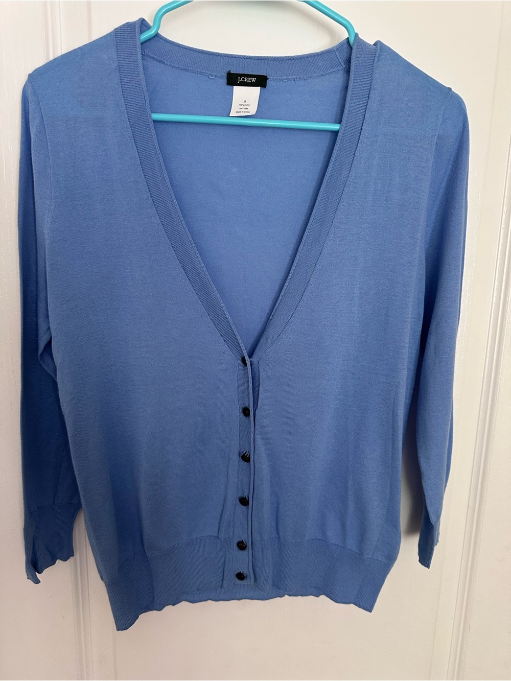 J. Crew Periwinkle Blue V-Neck Button-Front Women's Sweater Cardigan size S